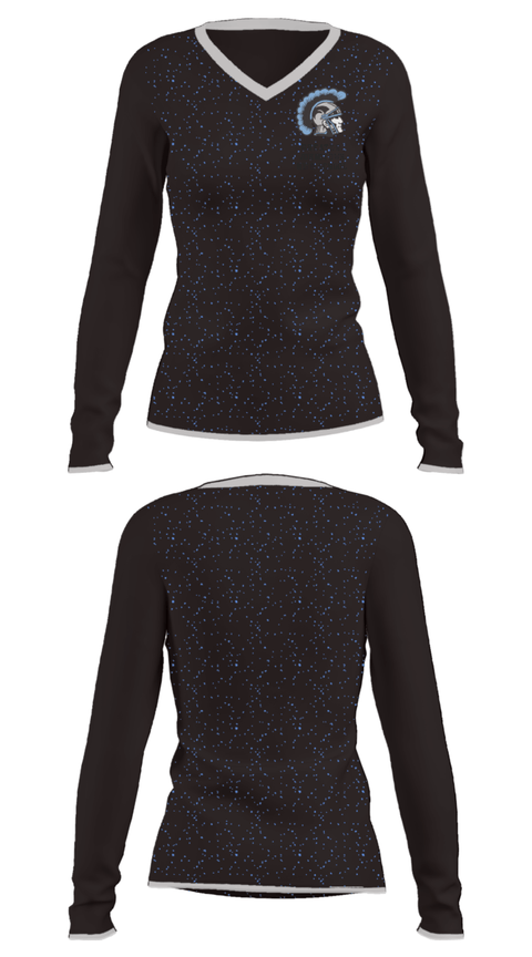 Women's Long Sleeve Vneck Shirt, Greater Johnstown High School, Spirit Store, Teamtime, Team time, sublimation, custom sports apparel, team uniforms, spirit wear, spiritwear, sports uniforms, custom shirts, team store, custom team store, fundraiser sports, apparel fundraiser