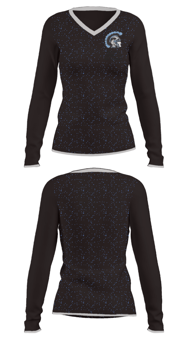 Women's Long Sleeve Vneck Shirt, Greater Johnstown High School, Spirit Store, Teamtime, Team time, sublimation, custom sports apparel, team uniforms, spirit wear, spiritwear, sports uniforms, custom shirts, team store, custom team store, fundraiser sports, apparel fundraiser