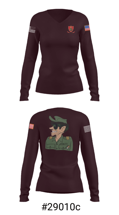 LEGION EXTRANJERA USA 15035615 Women's Long Sleeve V-neck Shirt - 7