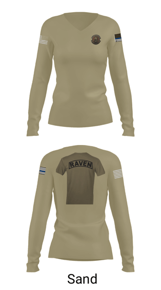 Women's Long Sleeve Vneck Shirt, , Air Force, Teamtime, Team time, sublimation, custom sports apparel, team uniforms, spirit wear, spiritwear, sports uniforms, custom shirts, team store, custom team store, fundraiser sports, apparel fundraiser