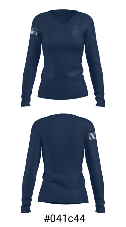 Women's Long Sleeve Vneck Shirt, Oil City Area Middle School, Spirit Store, Teamtime, Team time, sublimation, custom sports apparel, team uniforms, spirit wear, spiritwear, sports uniforms, custom shirts, team store, custom team store, fundraiser sports, apparel fundraiser