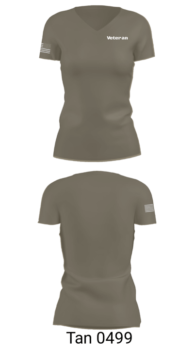Veteran 40588271 Women's Short Sleeve V-neck Shirt - 36