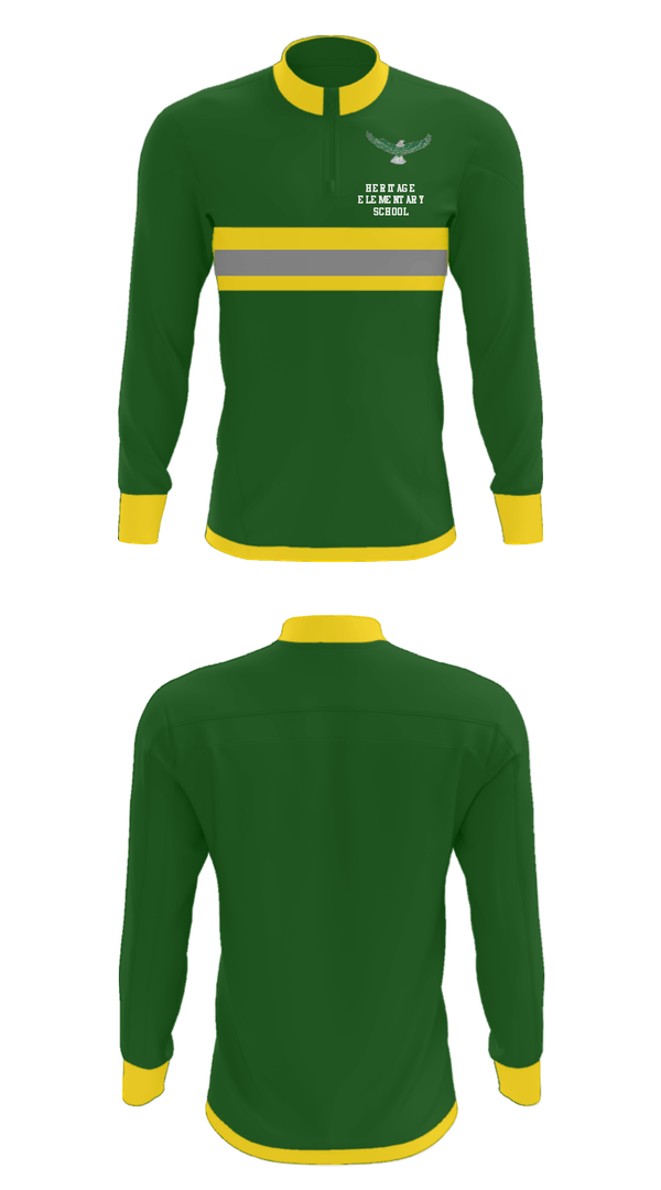 Quarter Zip Jacket, Heritage Elementary School, Spirit Store, Teamtime, Team time, sublimation, custom sports apparel, team uniforms, spirit wear, spiritwear, sports uniforms, custom shirts, team store, custom team store, fundraiser sports, apparel fundraiser