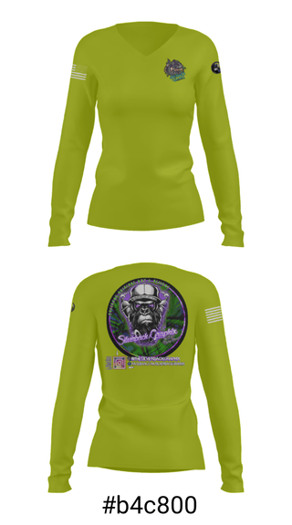 Women's Long Sleeve Vneck Shirt, Silverback Graphix, , Teamtime, Team time, sublimation, custom sports apparel, team uniforms, spirit wear, spiritwear, sports uniforms, custom shirts, team store, custom team store, fundraiser sports, apparel fundraiser
