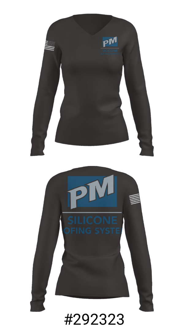 Women's Long Sleeve Vneck Shirt, sA Plus Sustainable Roofing Coatings, , Teamtime, Team time, sublimation, custom sports apparel, team uniforms, spirit wear, spiritwear, sports uniforms, custom shirts, team store, custom team store, fundraiser sports, apparel fundraiser
