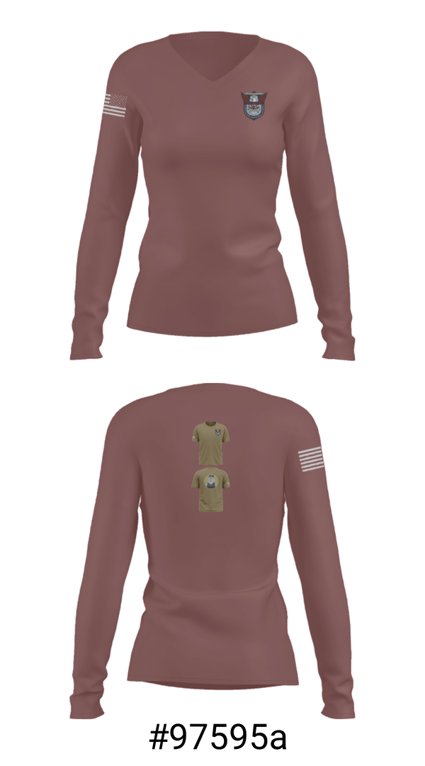 Women's Long Sleeve Vneck Shirt, 113th 3rd squad, , Teamtime, Team time, sublimation, custom sports apparel, team uniforms, spirit wear, spiritwear, sports uniforms, custom shirts, team store, custom team store, fundraiser sports, apparel fundraiser