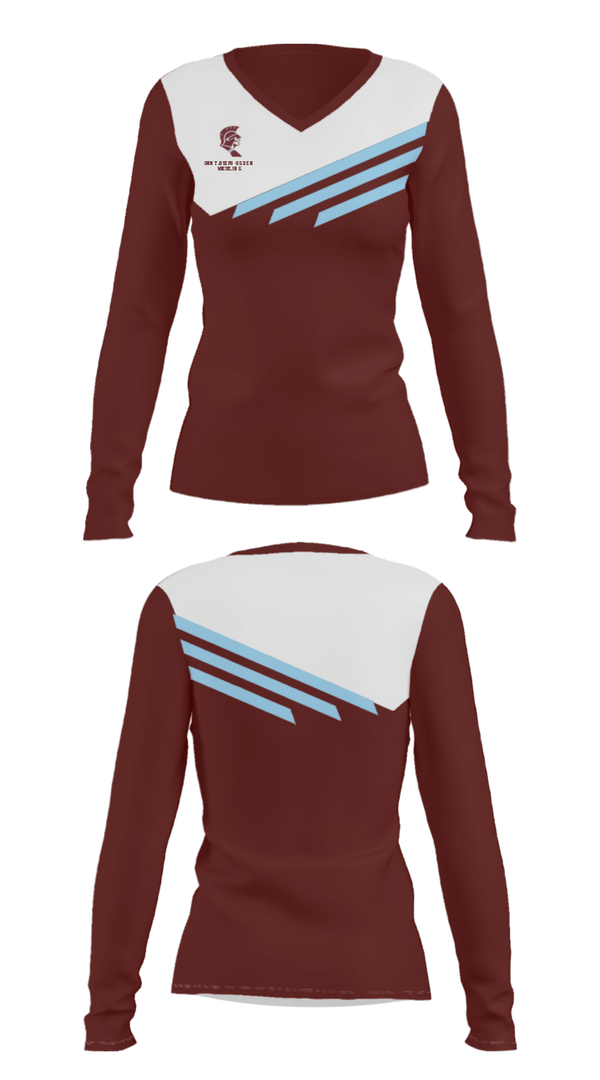 Women's Long Sleeve Vneck Shirt, Saint Joseph-Ogden High School Wrestling, Wrestling, Teamtime, Team time, sublimation, custom sports apparel, team uniforms, spirit wear, spiritwear, sports uniforms, custom shirts, team store, custom team store, fundraiser sports, apparel fundraiser