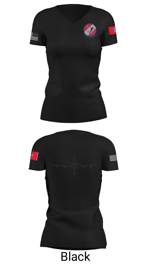 Women's Short Sleeve Vneck Shirt, 151st Air Refueling Squadron, Air Force, Teamtime, Team time, sublimation, custom sports apparel, team uniforms, spirit wear, spiritwear, sports uniforms, custom shirts, team store, custom team store, fundraiser sports, apparel fundraiser