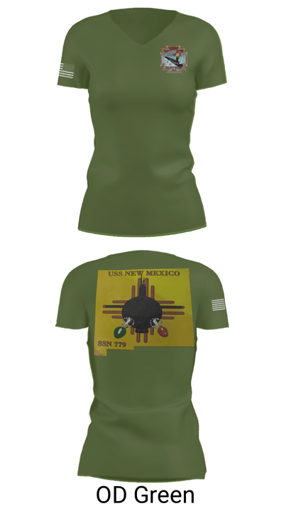USS New Mexico 56487419 Women's Short Sleeve V-neck Shirt - 28