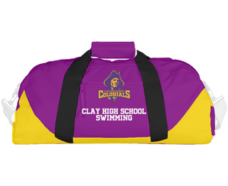 Duffle Bag, Clay High School Swimming, Swimming, Teamtime, Team time, sublimation, custom sports apparel, team uniforms, spirit wear, spiritwear, sports uniforms, custom shirts, team store, custom team store, fundraiser sports, apparel fundraiser