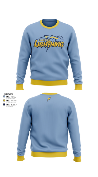 Crew Neck Sweatshirt, Lamar Lightening, Baseball, Teamtime, Team time, sublimation, custom sports apparel, team uniforms, spirit wear, spiritwear, sports uniforms, custom shirts, team store, custom team store, fundraiser sports, apparel fundraiser