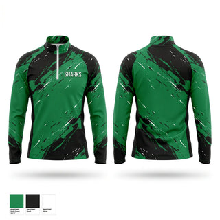 Quarter Zip Jacket, Sharks, Men's Soccer, Teamtime, Team time, sublimation, custom sports apparel, team uniforms, spirit wear, spiritwear, sports uniforms, custom shirts, team store, custom team store, fundraiser sports, apparel fundraiser