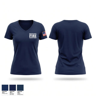 Womens Short Sleeve Vneck Shirt, Scituate Fire Department, Fire Department, Teamtime, Team time, sublimation, custom sports apparel, team uniforms, spirit wear, spiritwear, sports uniforms, custom shirts, team store, custom team store, fundraiser sports, apparel fundraiser