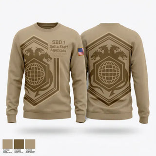 Crew Neck Sweatshirt, SBD 1 Delta Staff Agencies, Air Force, Teamtime, Team time, sublimation, custom sports apparel, team uniforms, spirit wear, spiritwear, sports uniforms, custom shirts, team store, custom team store, fundraiser sports, apparel fundraiser