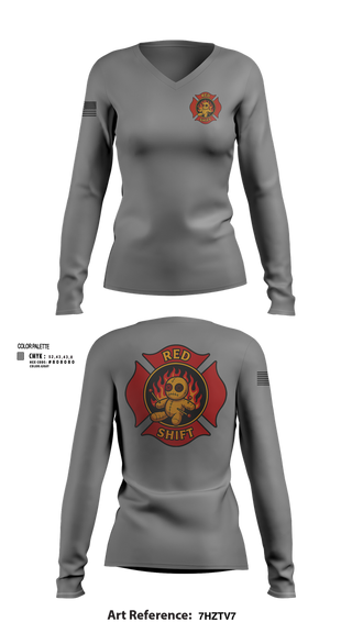 Womens Long Sleeve Vneck Shirt, City of Lake Geneva Fire Department, , Teamtime, Team time, sublimation, custom sports apparel, team uniforms, spirit wear, spiritwear, sports uniforms, custom shirts, team store, custom team store, fundraiser sports, apparel fundraiser