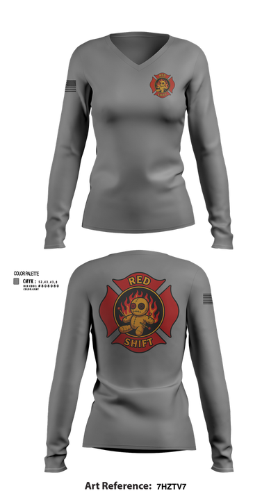 City of Lake Geneva Fire Department 76395935 Women's Long Sleeve V-neck Shirt - 103