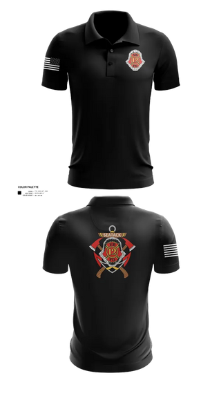 Short Sleeve Performance Polo, Company 12, Fire Department, Teamtime, Team time, sublimation, custom sports apparel, team uniforms, spirit wear, spiritwear, sports uniforms, custom shirts, team store, custom team store, fundraiser sports, apparel fundraiser