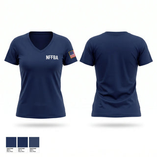 Womens Short Sleeve Vneck Shirt, NFFBA, Fire Department, Teamtime, Team time, sublimation, custom sports apparel, team uniforms, spirit wear, spiritwear, sports uniforms, custom shirts, team store, custom team store, fundraiser sports, apparel fundraiser
