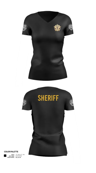 Womens Short Sleeve Vneck Shirt, Pecos County Sheriff’s Office, Police, Teamtime, Team time, sublimation, custom sports apparel, team uniforms, spirit wear, spiritwear, sports uniforms, custom shirts, team store, custom team store, fundraiser sports, apparel fundraiser
