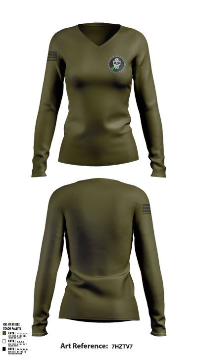 ATC 67082396 Women's Long Sleeve V-neck Shirt - 1