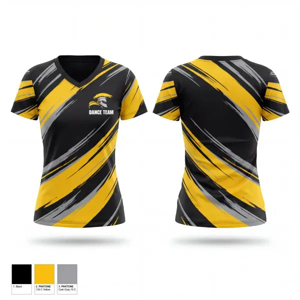 Womens Short Sleeve Vneck Shirt, Waupun Middle School Dance Team, Cheer, Teamtime, Team time, sublimation, custom sports apparel, team uniforms, spirit wear, spiritwear, sports uniforms, custom shirts, team store, custom team store, fundraiser sports, apparel fundraiser