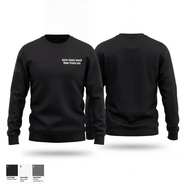 Crew Neck Sweatshirt, Sevier County Sheriff Major Crimes unit, Police, Teamtime, Team time, sublimation, custom sports apparel, team uniforms, spirit wear, spiritwear, sports uniforms, custom shirts, team store, custom team store, fundraiser sports, apparel fundraiser