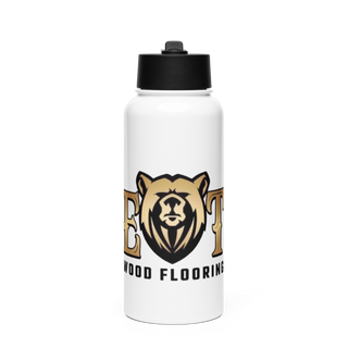 ET Wood Flooring Stainless Steel Water Bottle with a Straw Lid