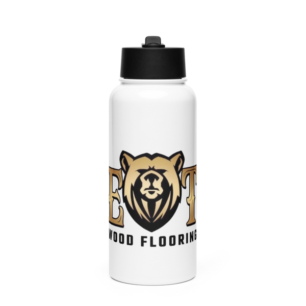 ET Wood Flooring Stainless Steel Water Bottle with a Straw Lid