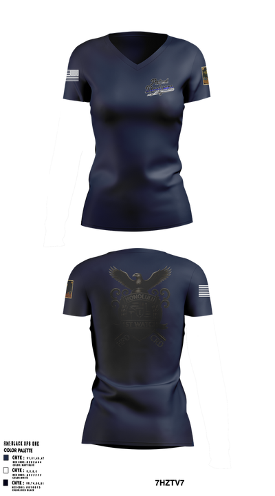 CRD Women's Short Sleeve V-neck Shirt - 1