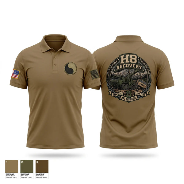 Short Sleeve Performance Polo, H8 Recovery, Army, Teamtime, Team time, sublimation, custom sports apparel, team uniforms, spirit wear, spiritwear, sports uniforms, custom shirts, team store, custom team store, fundraiser sports, apparel fundraiser