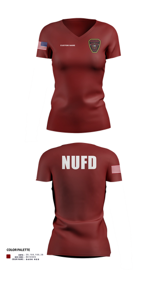 Womens Short Sleeve Vneck Shirt, North Union TWP VFD, Fire Department, Teamtime, Team time, sublimation, custom sports apparel, team uniforms, spirit wear, spiritwear, sports uniforms, custom shirts, team store, custom team store, fundraiser sports, apparel fundraiser