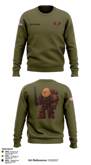 Crew Neck Sweatshirt, CCo, 1-508PIR (OG), Army, Teamtime, Team time, sublimation, custom sports apparel, team uniforms, spirit wear, spiritwear, sports uniforms, custom shirts, team store, custom team store, fundraiser sports, apparel fundraiser