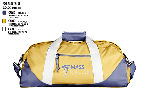 Duffle Bag, Mass Soccer, Men's Soccer, Teamtime, Team time, sublimation, custom sports apparel, team uniforms, spirit wear, spiritwear, sports uniforms, custom shirts, team store, custom team store, fundraiser sports, apparel fundraiser
