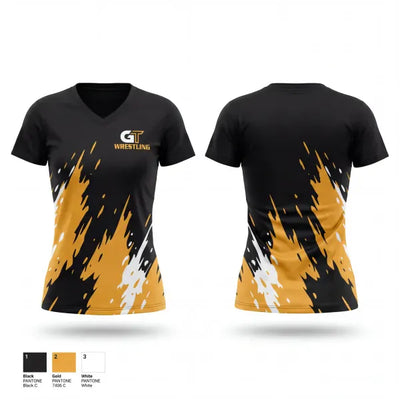 Groton Tigers 90043859 Women's Short Sleeve V-neck Shirt - 1