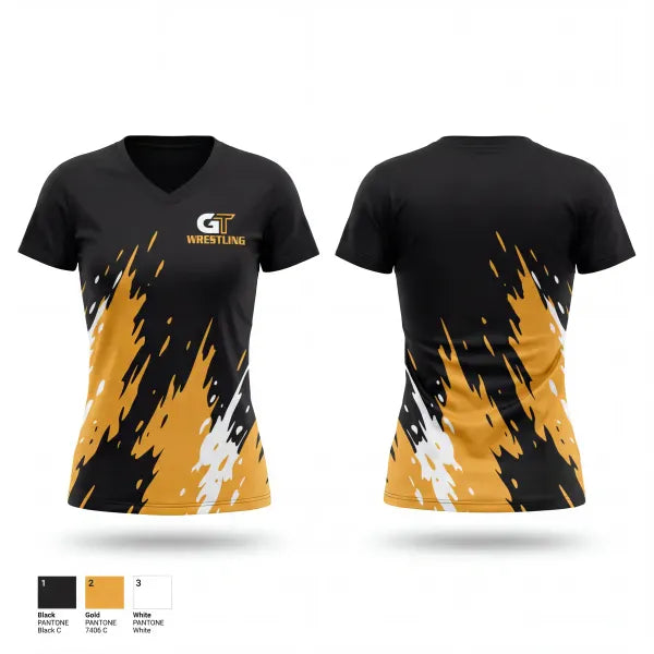 Womens Short Sleeve Vneck Shirt, Groton Tigers, Wrestling, Teamtime, Team time, sublimation, custom sports apparel, team uniforms, spirit wear, spiritwear, sports uniforms, custom shirts, team store, custom team store, fundraiser sports, apparel fundraiser