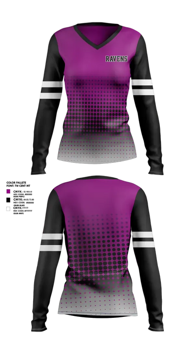 RAVENS 3831959 Women's Long Sleeve V-neck Shirt - 1