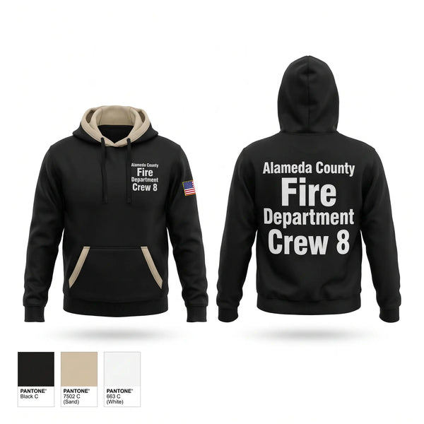Hoodie, Alameda County Fire Department Crew 8, Fire Department, Teamtime, Team time, sublimation, custom sports apparel, team uniforms, spirit wear, spiritwear, sports uniforms, custom shirts, team store, custom team store, fundraiser sports, apparel fundraiser