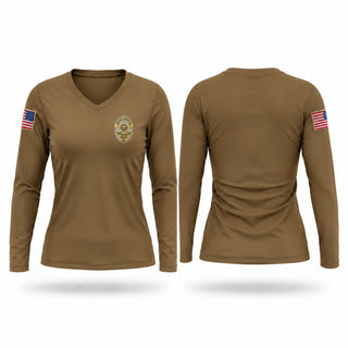 Womens Long Sleeve Vneck Shirt, Vaqueros, Police, Teamtime, Team time, sublimation, custom sports apparel, team uniforms, spirit wear, spiritwear, sports uniforms, custom shirts, team store, custom team store, fundraiser sports, apparel fundraiser