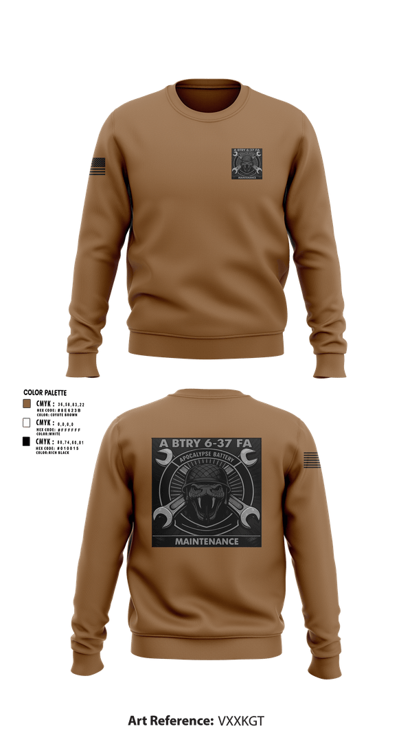 Crew Neck Sweatshirt, 6-37 FAR, Army, Teamtime, Team time, sublimation, custom sports apparel, team uniforms, spirit wear, spiritwear, sports uniforms, custom shirts, team store, custom team store, fundraiser sports, apparel fundraiser