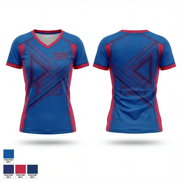 Womens Short Sleeve Vneck Shirt, Revolution Academy of Dance LLC, , Teamtime, Team time, sublimation, custom sports apparel, team uniforms, spirit wear, spiritwear, sports uniforms, custom shirts, team store, custom team store, fundraiser sports, apparel fundraiser
