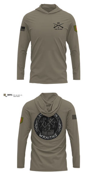 Long Sleeve Hooded Sun Shirt, 2nd PLT, C co, 1-63 AR BN, Army, Teamtime, Team time, sublimation, custom sports apparel, team uniforms, spirit wear, spiritwear, sports uniforms, custom shirts, team store, custom team store, fundraiser sports, apparel fundraiser