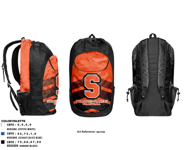 Gear Bag, Strasburg-Franklin Volleyball, Women's Volleyball, Teamtime, Team time, sublimation, custom sports apparel, team uniforms, spirit wear, spiritwear, sports uniforms, custom shirts, team store, custom team store, fundraiser sports, apparel fundraiser