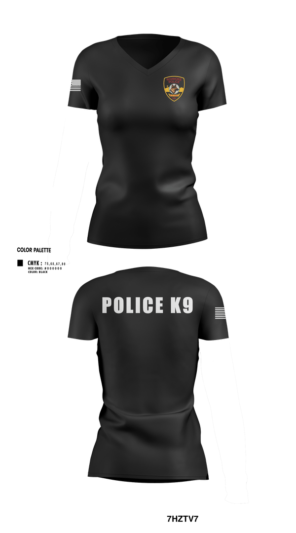 Womens Short Sleeve Vneck Shirt, Roanoke K9, Police, Teamtime, Team time, sublimation, custom sports apparel, team uniforms, spirit wear, spiritwear, sports uniforms, custom shirts, team store, custom team store, fundraiser sports, apparel fundraiser