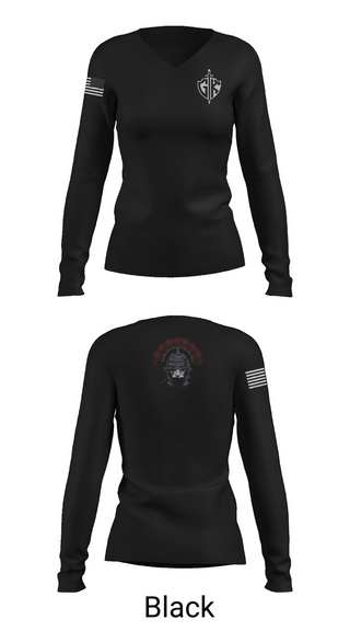 Womens Long Sleeve Vneck Shirt, HQ PLT, A CO, USDB BN (CORR), , Teamtime, Team time, sublimation, custom sports apparel, team uniforms, spirit wear, spiritwear, sports uniforms, custom shirts, team store, custom team store, fundraiser sports, apparel fundraiser