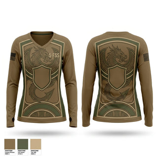 Womens Long Sleeve Vneck Shirt, 5 FSS, Air Force, Teamtime, Team time, sublimation, custom sports apparel, team uniforms, spirit wear, spiritwear, sports uniforms, custom shirts, team store, custom team store, fundraiser sports, apparel fundraiser