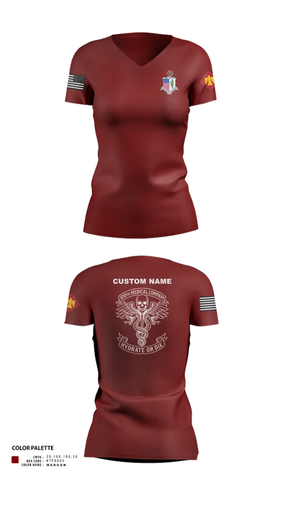 120TH MCAS 53428597 Women's Short Sleeve V-neck Shirt - 112