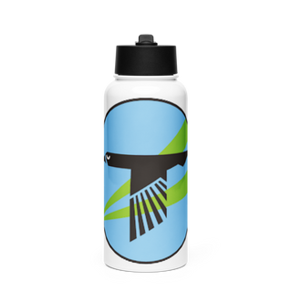 World Famous Black Ravens 41628241 Stainless Steel Water Bottle with a Straw Lid