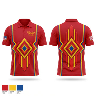 Short Sleeve Performance Polo, 142nd Field Artillery Brigade, Army, Teamtime, Team time, sublimation, custom sports apparel, team uniforms, spirit wear, spiritwear, sports uniforms, custom shirts, team store, custom team store, fundraiser sports, apparel fundraiser