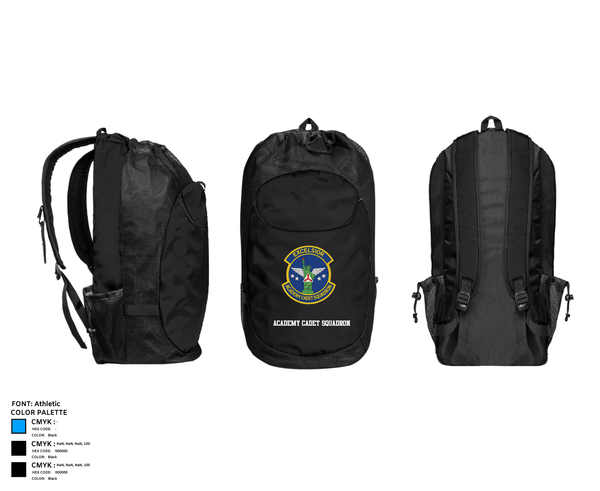 Gear Bag, Academy Cadet Squadron, Air Force, Teamtime, Team time, sublimation, custom sports apparel, team uniforms, spirit wear, spiritwear, sports uniforms, custom shirts, team store, custom team store, fundraiser sports, apparel fundraiser