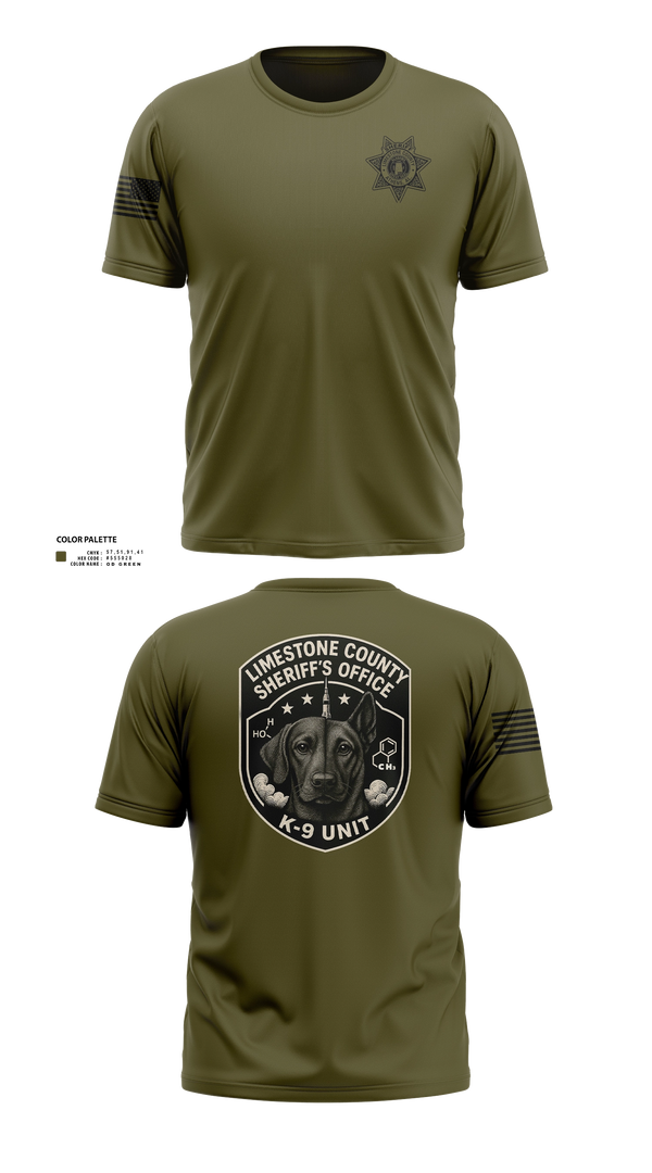 Limestone County Sheriff K9 Unit Old School Cotton Feel Shirt - 21